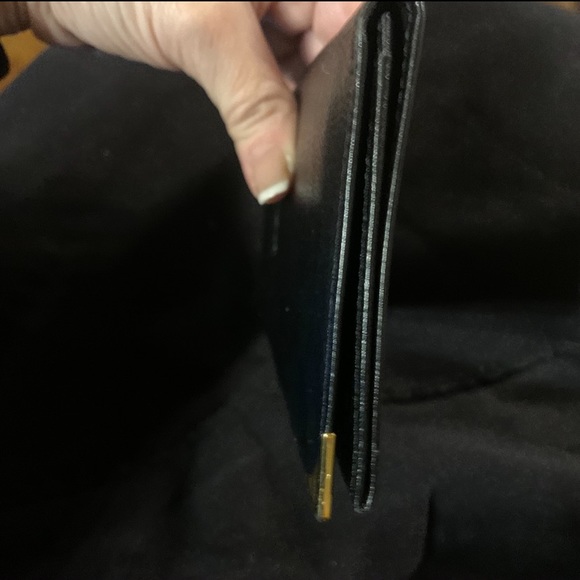 Yves Saint Lauren Black Leather and Gold Wallet - Picture 5 of 7